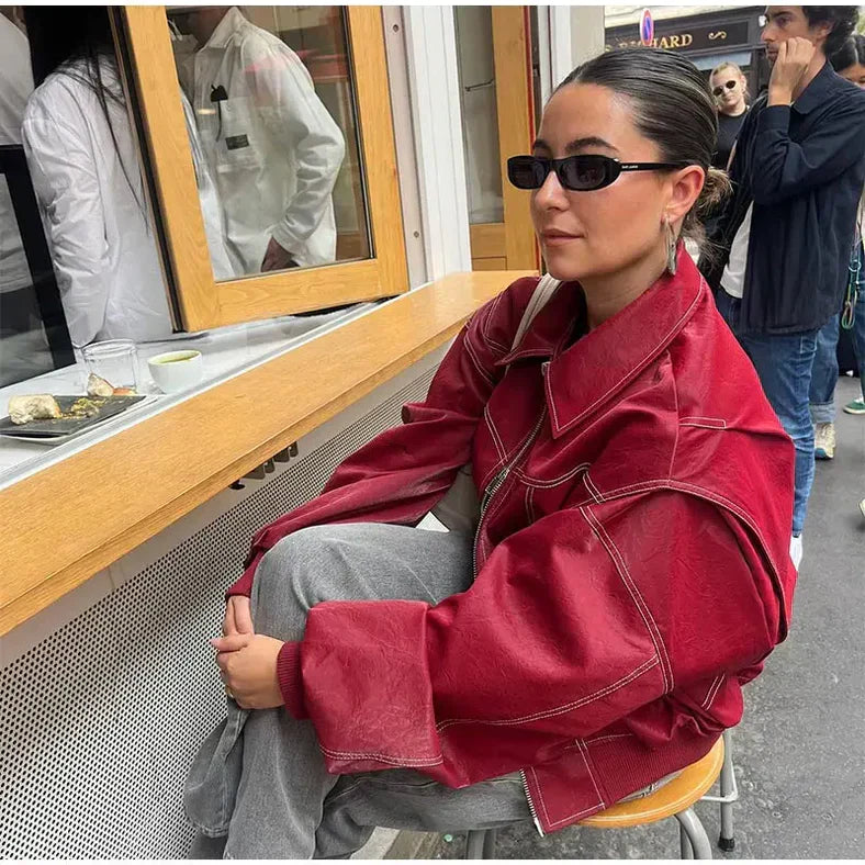 Faye™ | Oversized Læderjakke