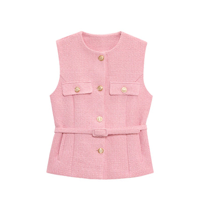 Juliane | Dame Sommer Ærmeløs Vest Med Knapdetalje