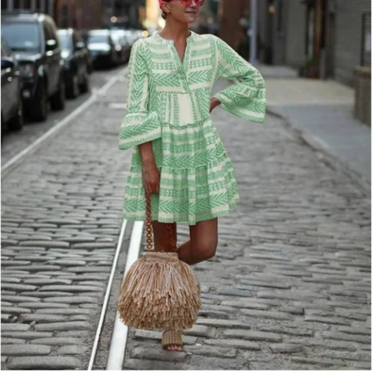 Stinna | Casual Stribet Mini-kjole