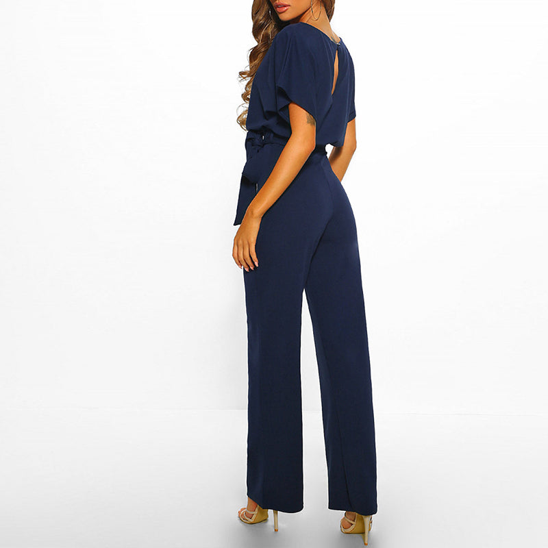 Clarissa | Elegant Bæltebelagt Dame Jumpsuit