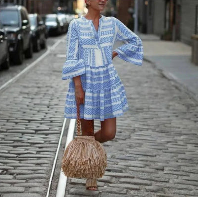 Stinna | Casual Stribet Mini-kjole