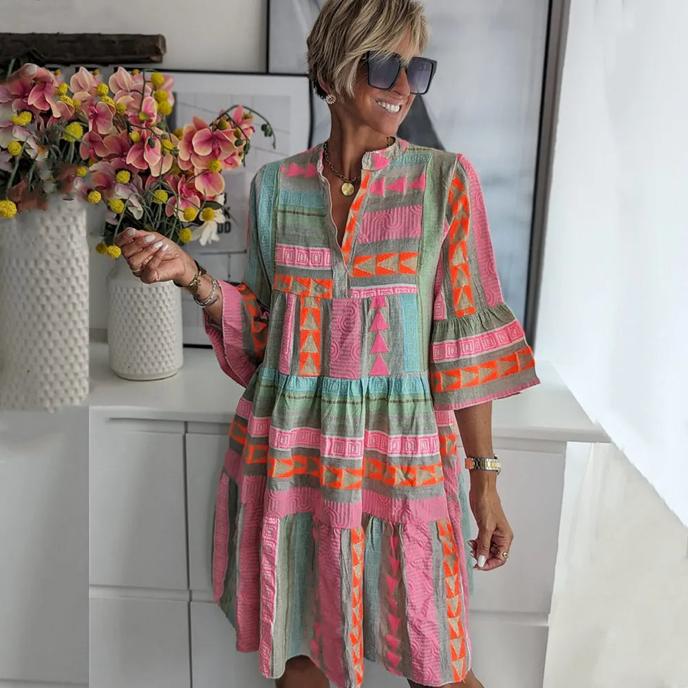 Lovise | Stilfuld og Casual Printet Kjole
