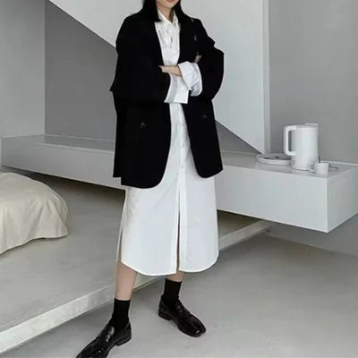 Anette | Dame Løs Vinterknapfrakke