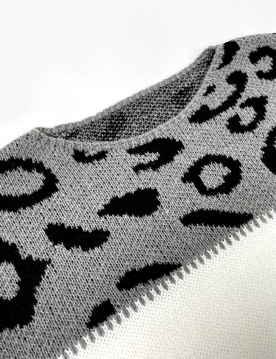 Saga | Leopardmønstret Sweater med Farveblokke