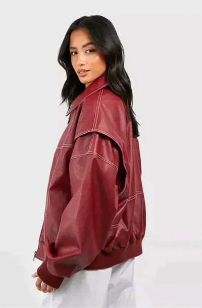 Faye™ | Oversized Læderjakke