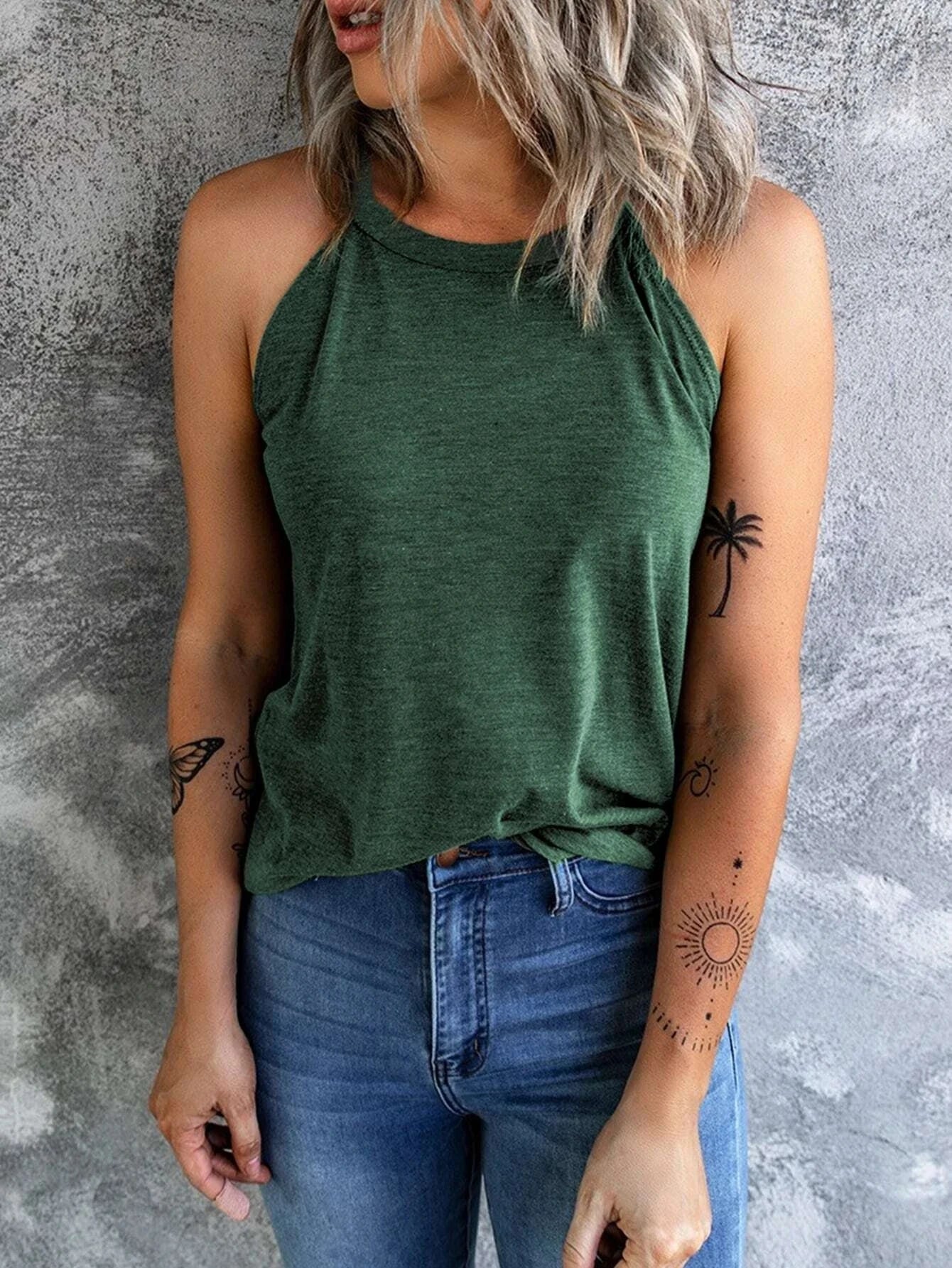 Barbar| Dame Sommer Casual Ærmeløs Tank Top