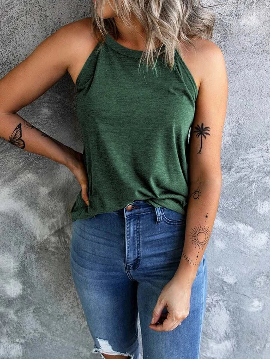 Barbar| Dame Sommer Casual Ærmeløs Tank Top