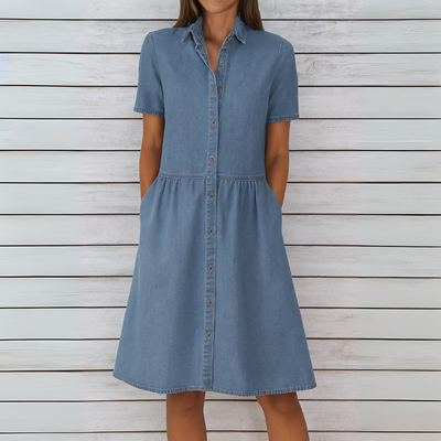 Isabel | Kvinders Sommer Midi-Kjole med Knapper