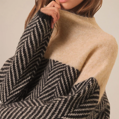 Dagmar | Stilfuld Sildbensstrikket Sweater