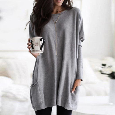 Sara | Dame Oversized Tunika Sweater med Lommer