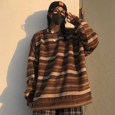 Margrethe | Dame Casual Stribet Oversized Sweater