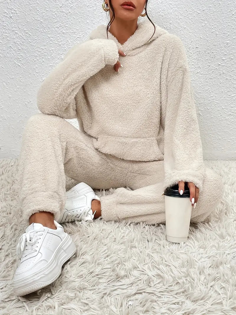 Josepha | Dame Fleece Loungewear Sæt Med Hætte