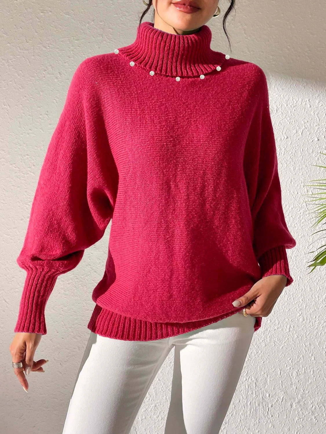 Josefine | Dame Vinter Sweater med Perledetaljer