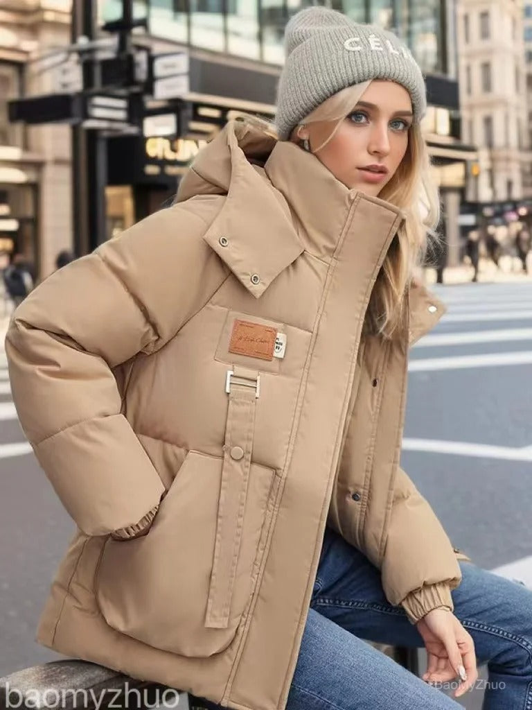 Caroline | Vinter Dame Pufferjakke med Hætte