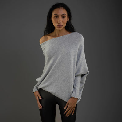 Johanne | Dame Off-Shoulder Sweater med Løs Pasform