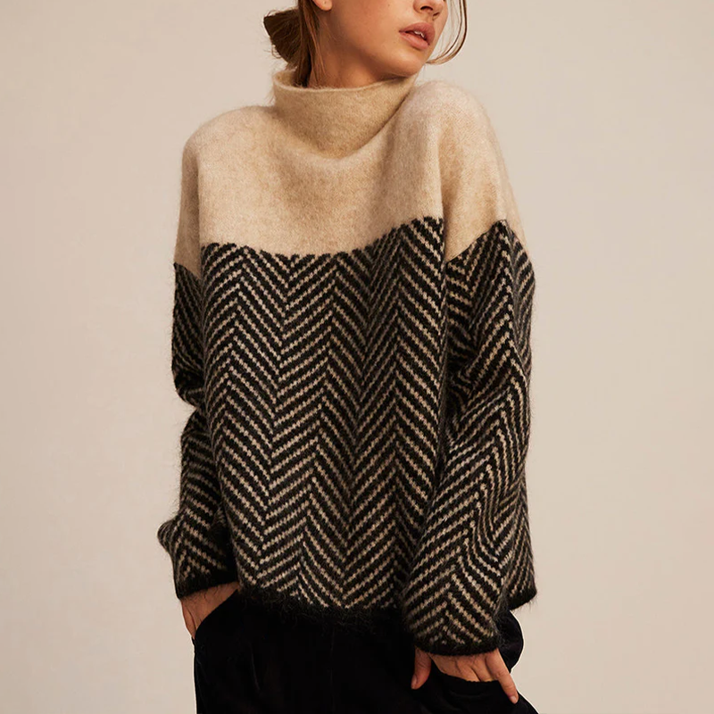 Dagmar | Stilfuld Sildbensstrikket Sweater
