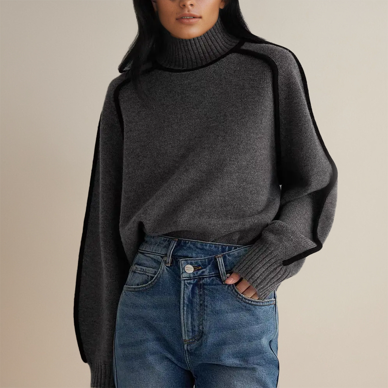 Emilie | Oversized Sweater med Kontrast-Syninger