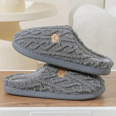 Line | Dame Vinter Plyssede Hjemmesko med Bjørnebroderi