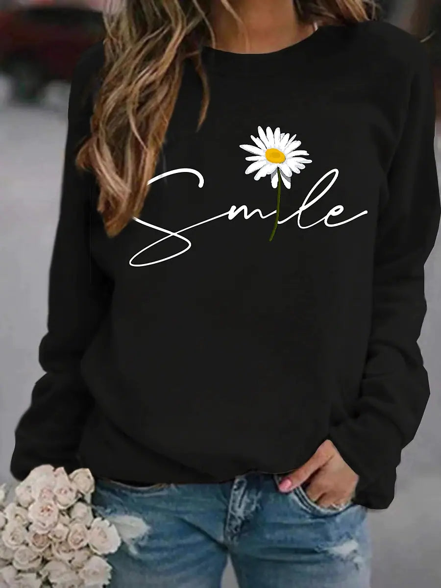 Diana | Vinter Dame Sweatshirt med Smiley Print