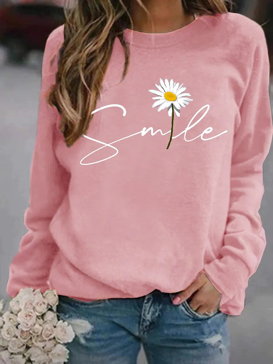 Diana | Vinter Dame Sweatshirt med Smiley Print
