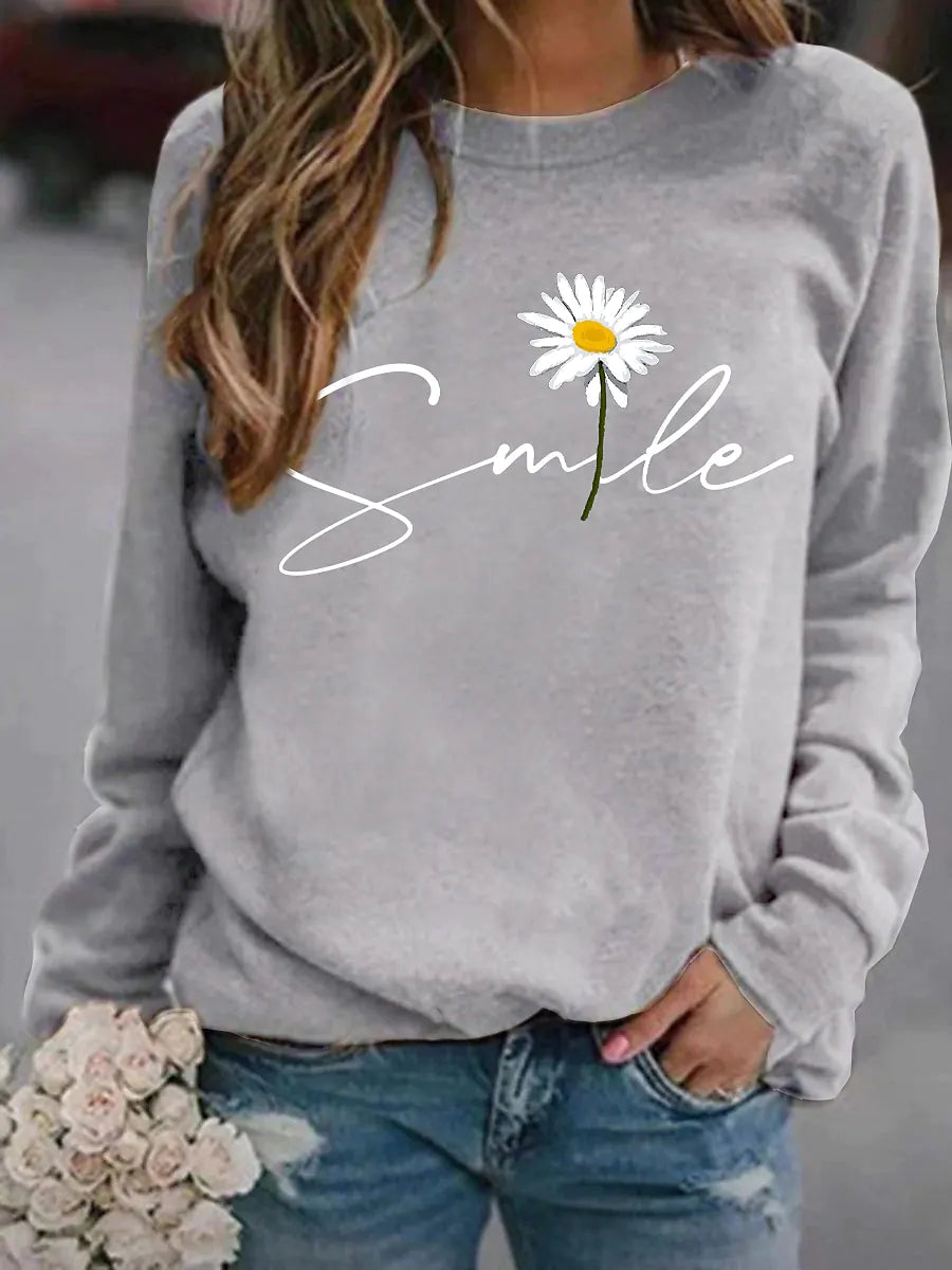 Diana | Vinter Dame Sweatshirt med Smiley Print