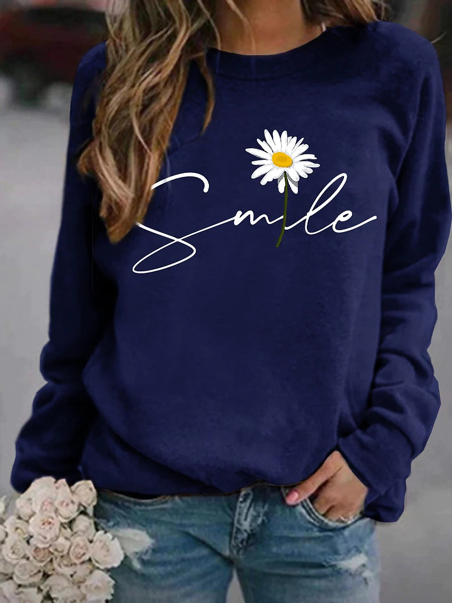 Diana | Vinter Dame Sweatshirt med Smiley Print