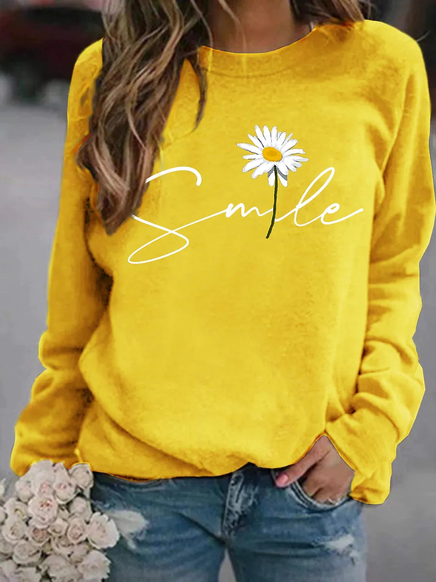Diana | Vinter Dame Sweatshirt med Smiley Print