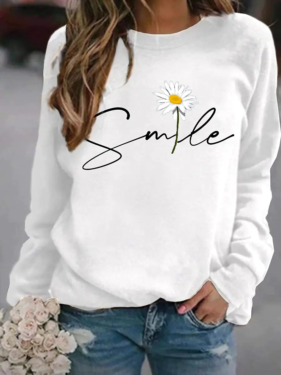Diana | Vinter Dame Sweatshirt med Smiley Print