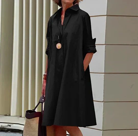 Tindra | Stilfuld og Elegant Skjortekjole