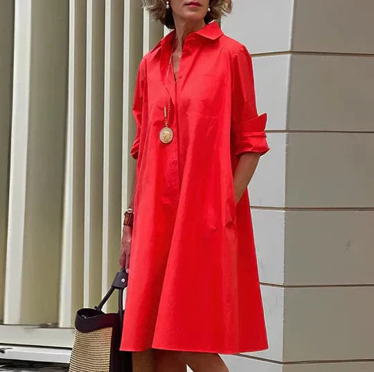 Tindra | Stilfuld og Elegant Skjortekjole