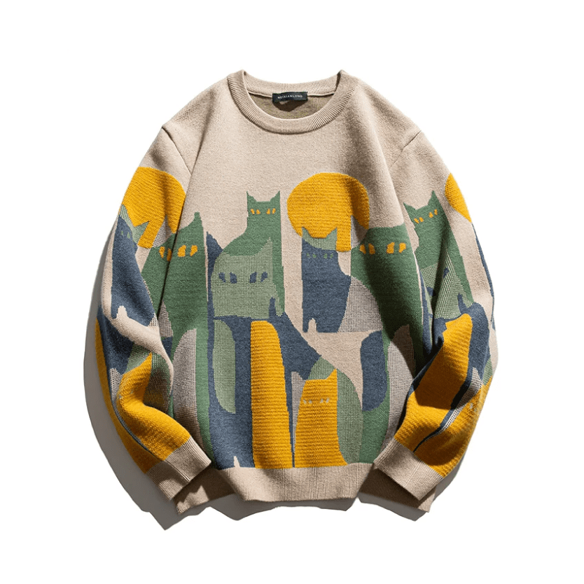 Mathilde | Dame Behagelig Sweatshirt Med Katteprint