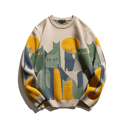 Mathilde | Dame Behagelig Sweatshirt Med Katteprint