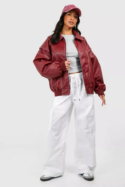 Faye™ | Oversized Læderjakke