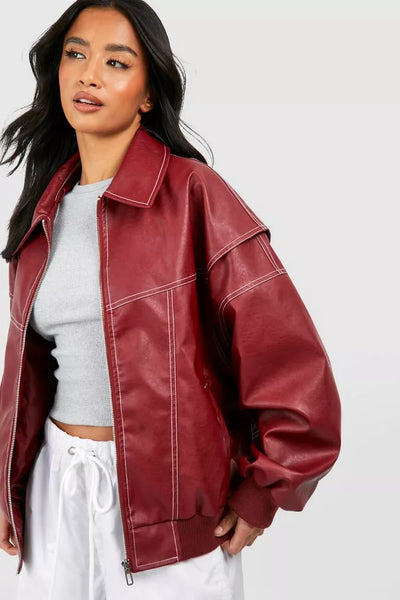 Faye™ | Oversized Læderjakke
