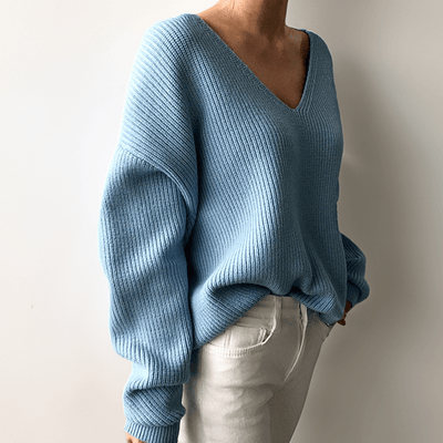 Ditte | Afslappet V-hals strikket sweater til kvinder