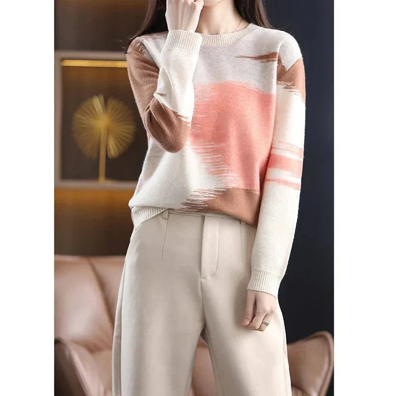 Karina | Dame Colorblock Sweater Til Vinter