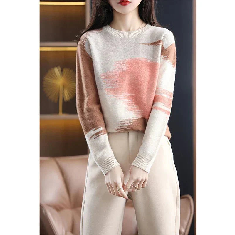 Karina | Dame Colorblock Sweater Til Vinter