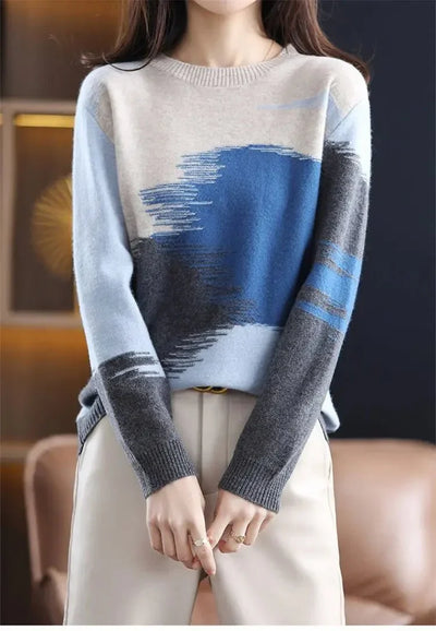Karina | Dame Colorblock Sweater Til Vinter