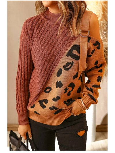 Jonna | Dame Leopardsweater Med Én Skulder