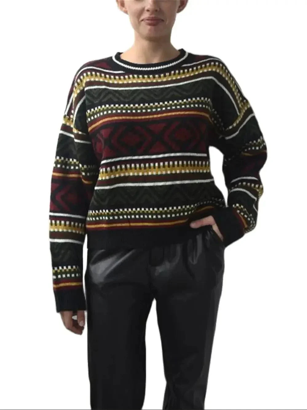 Vilma | Stilfuld Dame Sweater Med Geometrisk Print