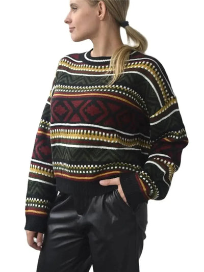 Vilma | Stilfuld Dame Sweater Med Geometrisk Print