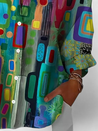 Rose | Kvinders Casual Bluse med Abstrakt Mønster