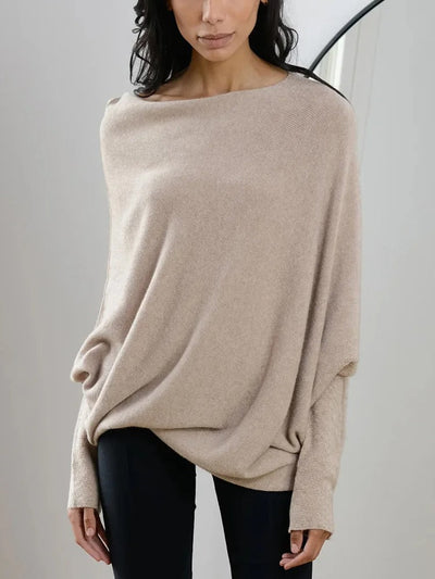 Johanne | Dame Off-Shoulder Sweater med Løs Pasform