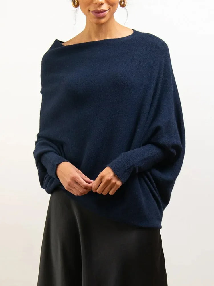 Johanne | Dame Off-Shoulder Sweater med Løs Pasform