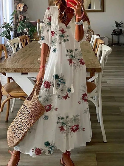 Agnete | Mønstret Maxi-kjole