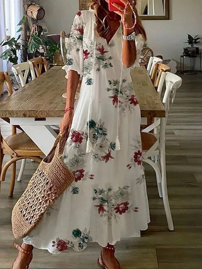 Agnete | Mønstret Maxi-kjole