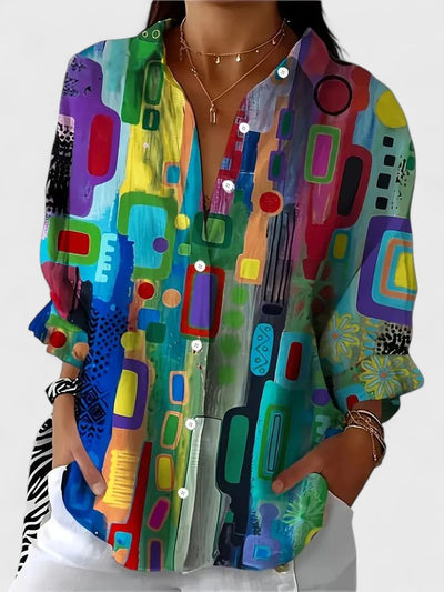 Rose | Kvinders Casual Bluse med Abstrakt Mønster